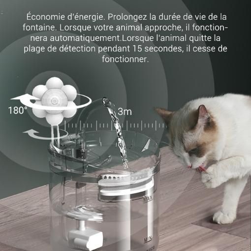 Fontaine à eau pour chat avec détecteur de présence