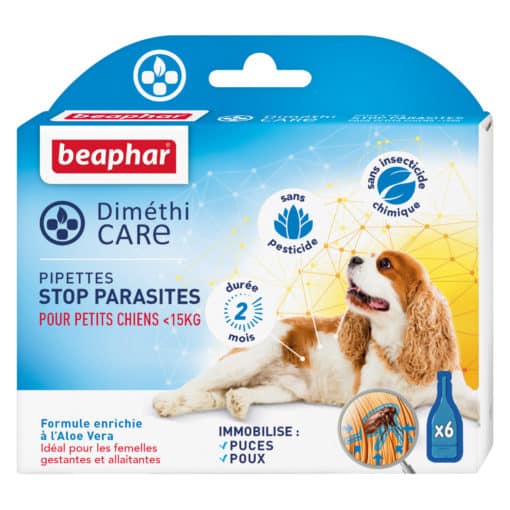 DIMETHICARE, pipettes stop parasites Pour petits chiens (< 15 kg) – 6 x 1,5 ml