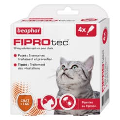 FIPROtec® COMBO 50mg/60mg Solution pour spot-on Pour chats et furets. Fipronil/(S)-Méthoprène